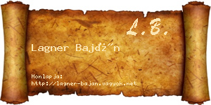Lagner Baján névjegykártya